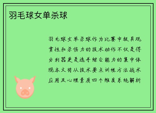 羽毛球女单杀球